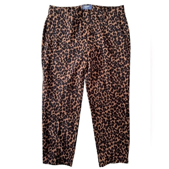 Old Navy Harper mid rise polyester animal print pants size 10R - Picture 3 of 6